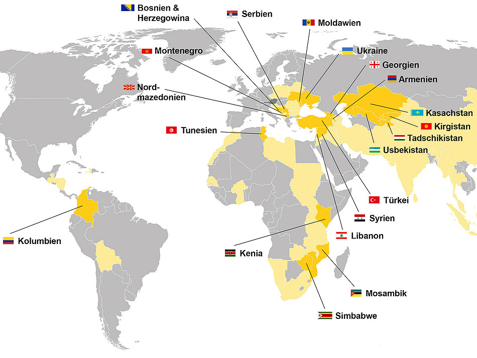 Hilfswerk International Weltkarte